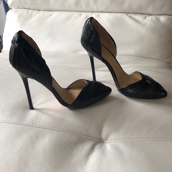 Black Leather High Heel By Gwen Stefani L.A.M.B - Picture 1 of 4